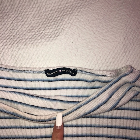 blue and white really cute cropped tube top - Picture 2 of 2